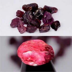 67CT Natural Rough Cut 12PCS Garnet Gemstone. Larger Gems for making Jewelry.